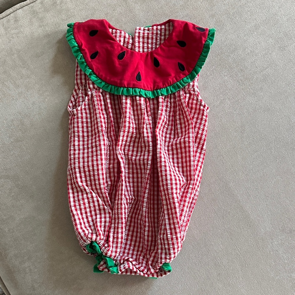 ⭐️5/$25⭐️ Red and Green Gingham Baby bubble Romper